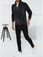 Pánský tmavě šedý svetr FashionStreet WX2237