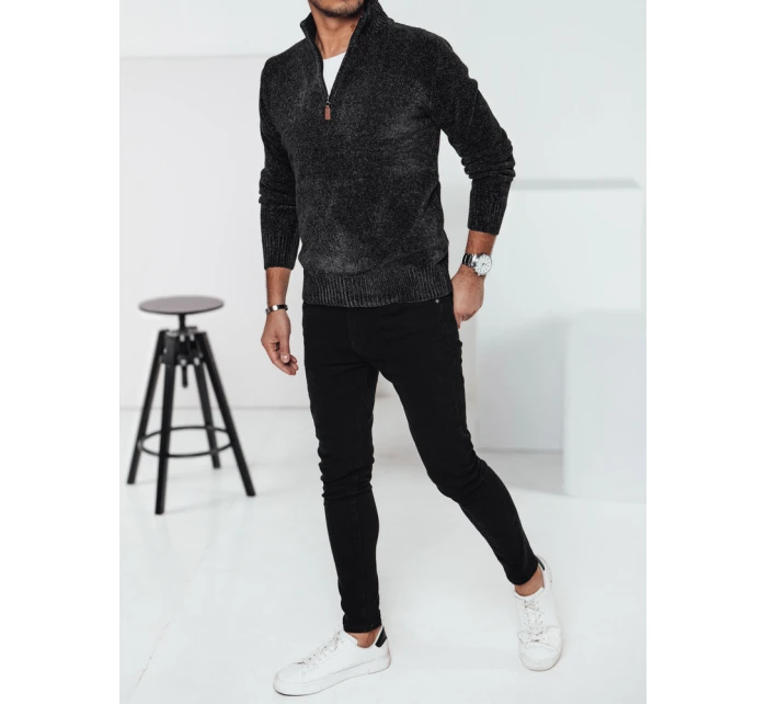 Pánský tmavě šedý svetr FashionStreet WX2237