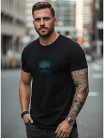 Tshirt męski z nadrukiem czarny model 22136438 - FashionStreet