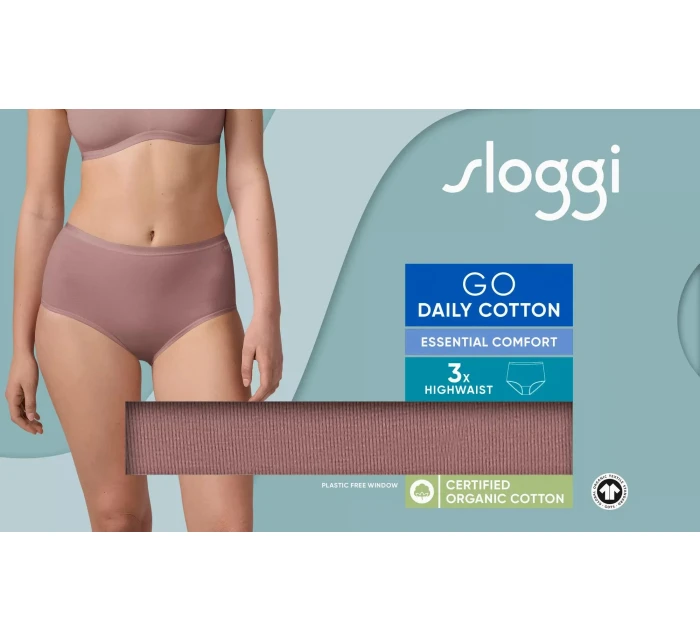 sloggi GO Daily Cotton Highwaist 3P - BROWN - SLOGGI BROWN - SLOGGI
