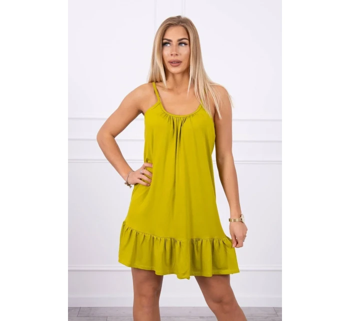 Šaty s tenkými pásky z kiwi