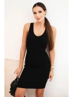 Dámský komplet viskózový blůza s šaty černý