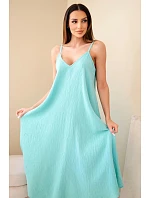 Šaty mušelínové na ramínka mintová