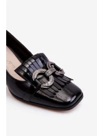 Pohodlné lodičky z lakované kůže černé model 21611385 - S.Barski