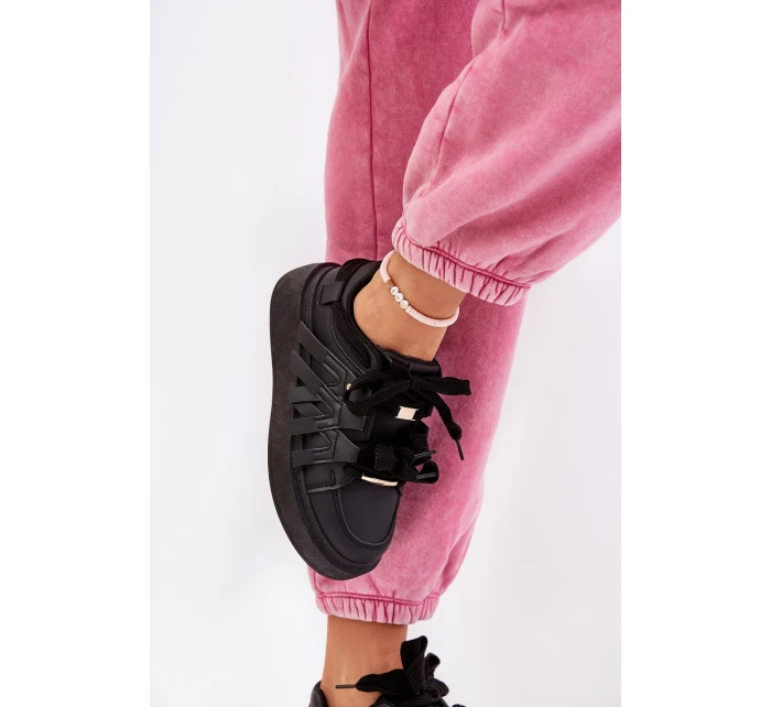 Ekokožené Sneakersy Na Platformě Černé Penolle Ekokožené Sneakersy Na Platformě Černé Penolle