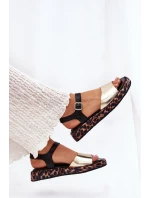 Kožené Elegantní Dámské Sandály model 21691677 Zlaté - S.Barski