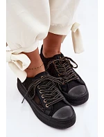 Dámské tenisky s krajkou na platformě model 22095265 Černé - Lee Cooper Dámské tenisky s krajkou na platformě model 22095265 Černé - Lee Cooper