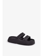 Dámské lehké pěnové pantofle na platformě S.Barski – černé