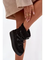 Dámské sněhule na platformě se šněrováním – černé Roselya Dámské sněhule na platformě se šněrováním – černé Roselya