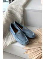 Dámské mokasíny s malým zlatým detailem – modré Sarivelle Dámské mokasíny s malým zlatým detailem – modré Sarivelle