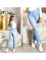 Sexy roztrhané džíny s vysokým pasem Boyfriend Jeans