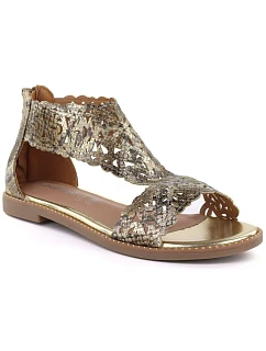 Dámské ažurové sandály z hadí kůže ve zlaté barvě M.Daszynski MR24148-2