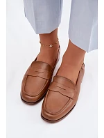 Mokasíny z přírodní kůže model 22074671 Camel - VINCEZA Mokasíny z přírodní kůže model 22074671 Camel - VINCEZA