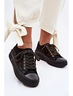 Dámské tenisky s krajkou na platformě model 22095265 Černé - Lee Cooper Dámské tenisky s krajkou na platformě model 22095265 Černé - Lee Cooper