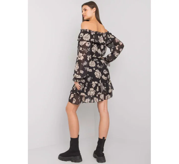 Šaty DHJ SK 15015.56P černá a béžová