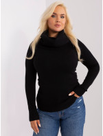Černý dámský svetr plus size s viskózou