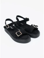 Originální  sandály černé dámské platforma