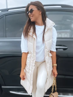Dámská prošívaná vesta ecru Dstreet model 21965432 - FashionStreet