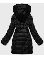 Černá oboustranná dámská bunda - kožíšek (b8053-1)