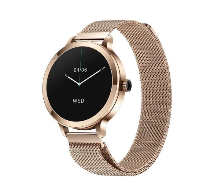 Dámské chytré hodinky VELTORI VT340-1 Zlatý náramek + růžový silikonový řemínek Dámské chytré hodinky VELTORI VT340-1 Zlatý náramek + růžový silikonový řemínek