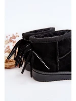 Dětské kozačky s kožešinou a šňůrkami Černé Mikyla Dětské kozačky s kožešinou a šňůrkami Černé Mikyla