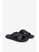 Pánské Kožené Sandały S Přezkou Big Star model 21693015 Černé - Big Star Shoes Pánské Kožené Sandały S Přezkou Big Star model 21693015 Černé - Big Star Shoes