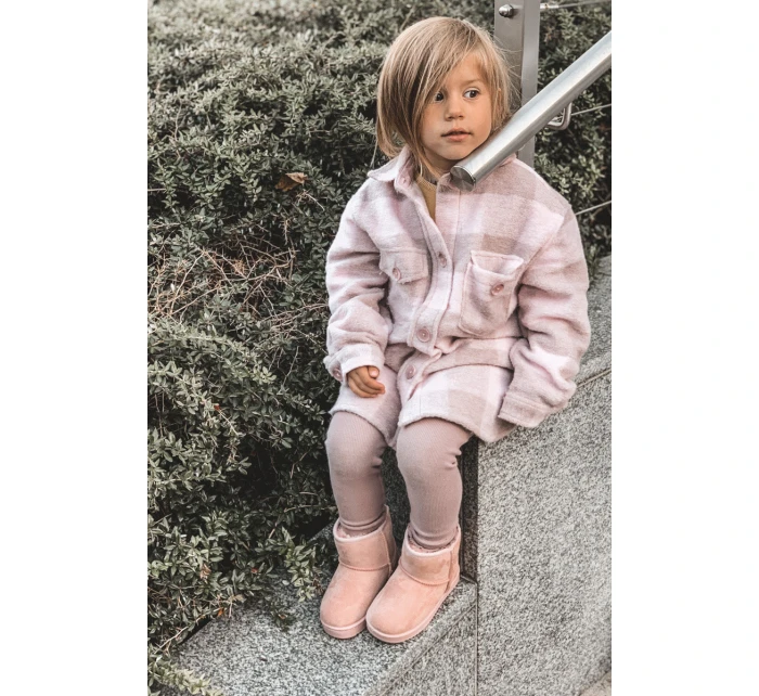 Dětské Teplé Sněhule Semišové Růžové Gooby Dětské Teplé Sněhule Semišové Růžové Gooby