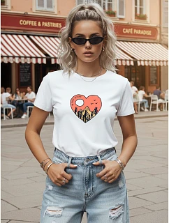 koszulka damska z nadrukiem biała model 22277305 - FashionStreet