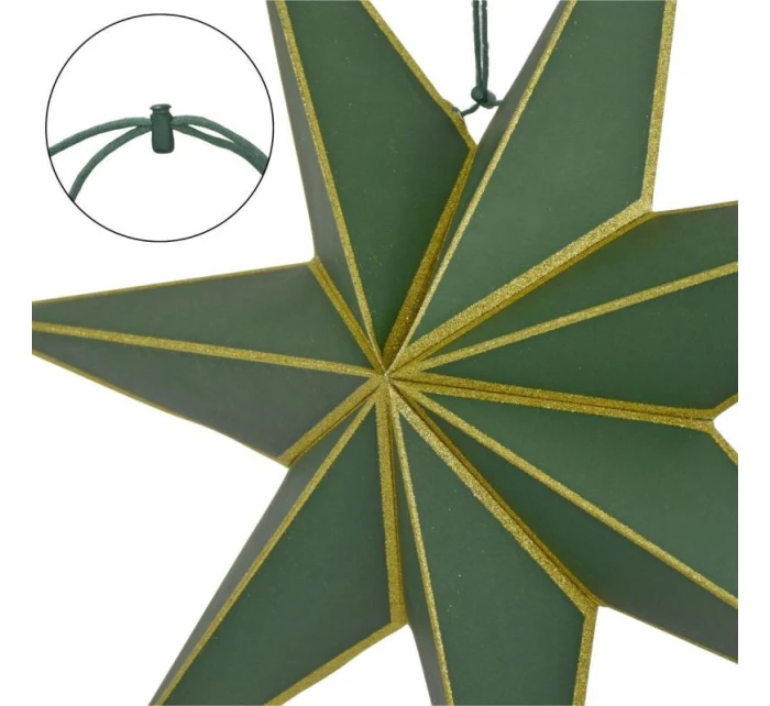 FSC Závěsná papírová dekorace STAR 18x60CM ZELENÁ 7 RÁMEČKŮ MICA