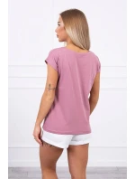 Tmavě růžová halenka s potiskem rtů Tmavě růžová halenka s potiskem rtů