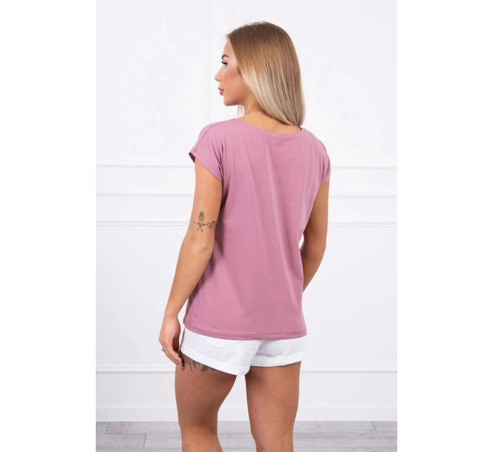 Tmavě růžová halenka s potiskem rtů Tmavě růžová halenka s potiskem rtů