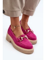 Zazoo 3429 Semišové Dámské Mokasíny S Ozdobou Fuksie