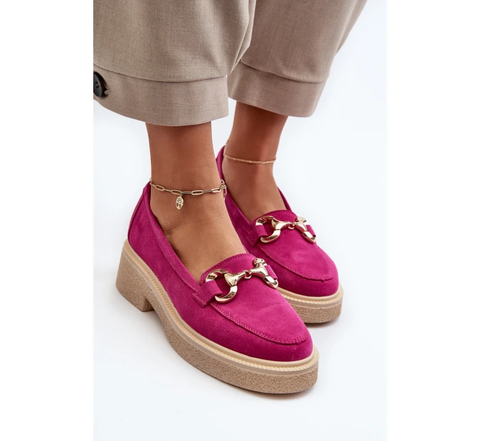 Zazoo 3429 Semišové Dámské Mokasíny S Ozdobou Fuksie