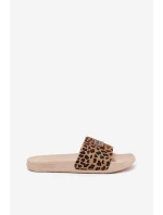 Dámské pantofle na pěnové podrážce s kožešinou Big Star model 21706496 Leopardí Béžové - Big Star Shoes Dámské pantofle na pěnové podrážce s kožešinou Big Star model 21706496 Leopardí Béžové - Big Star Shoes