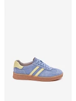 Kožené semišové dámské tenisky model 22101256 Modré - S.Barski Kožené semišové dámské tenisky model 22101256 Modré - S.Barski