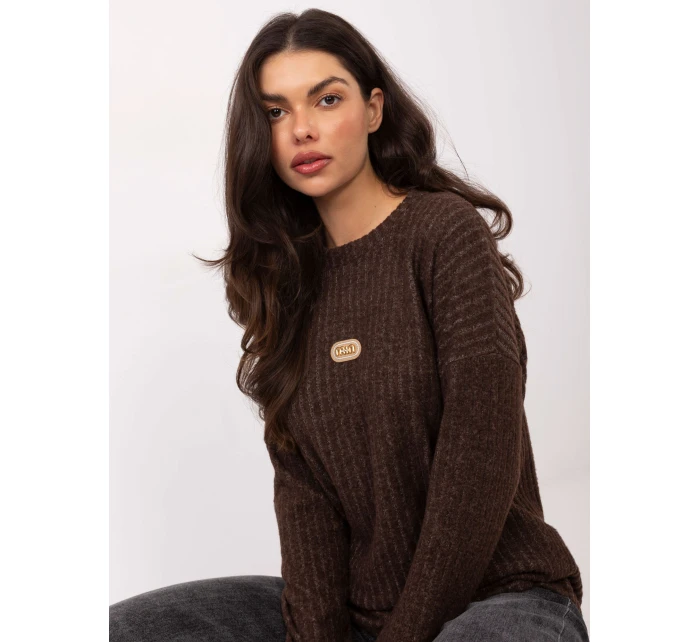 Sweter RV SW model 21789007 brązowy - FPrice Sweter RV SW model 21789007 brązowy - FPrice