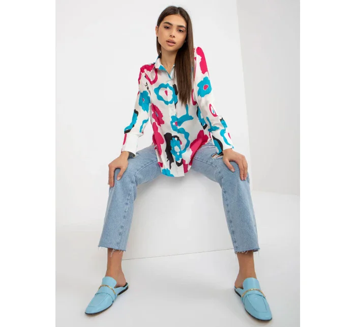 Dámská košile 509016.06 bílo-modro-růžová - FPrice Dámská košile 509016.06 bílo-modro-růžová - FPrice