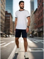 Pánské tmavě modré teplákové šortky Dstreet SX2479