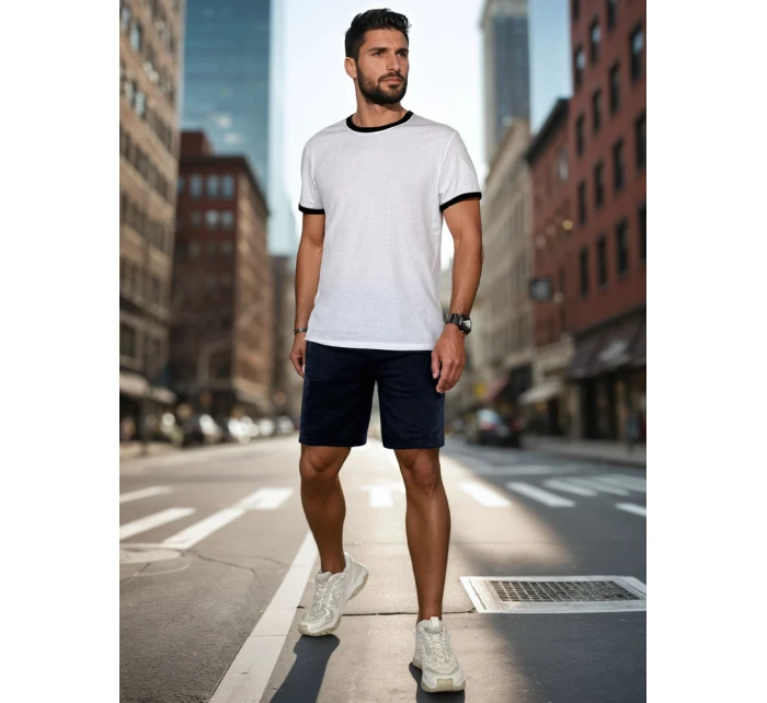 Pánské tmavě modré teplákové šortky Dstreet SX2479