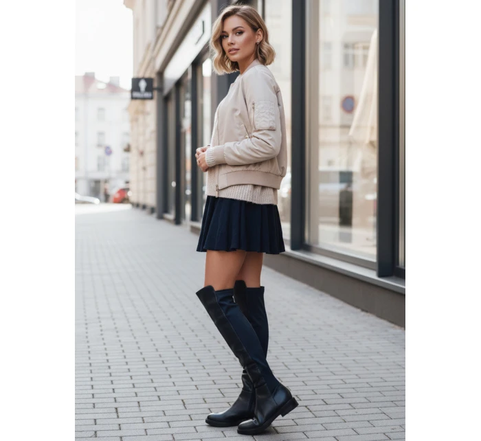 Dámské vysoké kozačky tmavě modré FashionStreet ZY1281