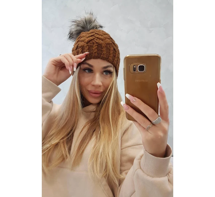 Fleecová čepice Daria K217 světle hnědá