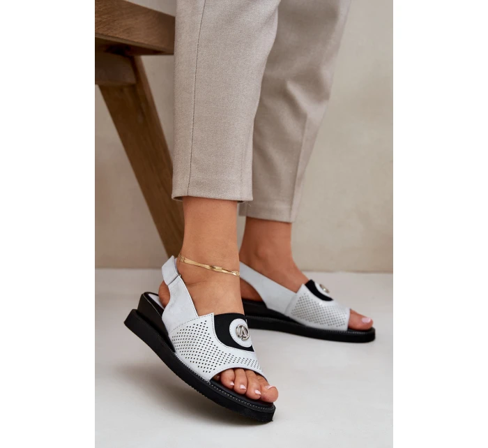 Dámské sandály na klínu stříbrné Isnnoria Dámské sandály na klínu stříbrné Isnnoria