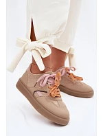 Dámské Tenisky S Dvojitými Šňůrkami Světle Hnědé Relisa Dámské Tenisky S Dvojitými Šňůrkami Světle Hnědé Relisa
