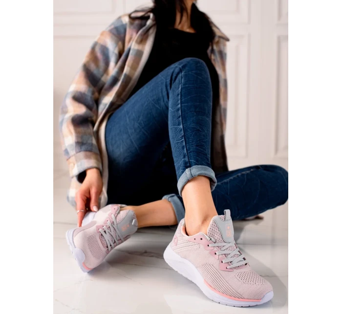 Trendy  tenisky růžové dámské bez podpatku