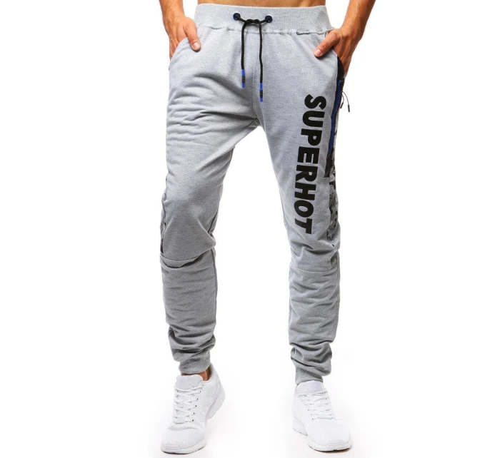 Pánské světle šedé teplákové kalhoty model 21964151 - Dstreet Pánské světle šedé teplákové kalhoty model 21964151 - Dstreet