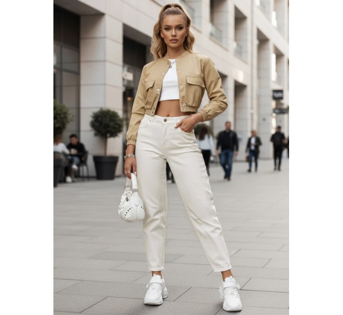 Dámské džíny mom fit s vysokým pasem světle béžové Dstreet model 21996022 - FashionStreet