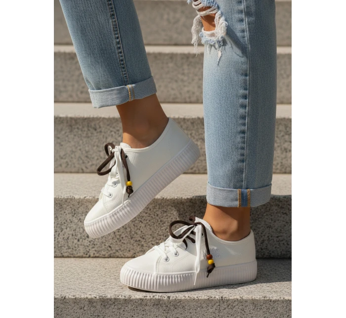Sneakersy damskie białe model 22010018 - FashionStreet