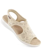Dámské pohodlné nazouvací sandály béžové model 22014917