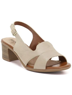 Dámské kožené sandály béžové Sergio model 22121908 - LEONE