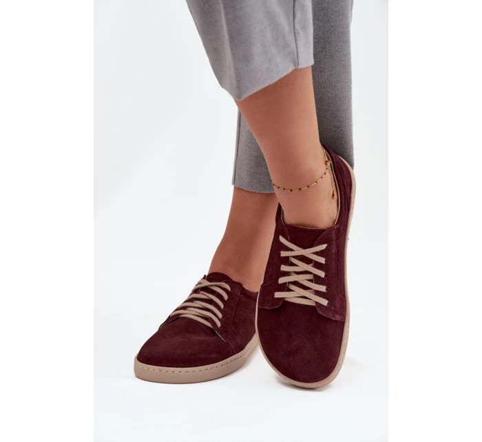 tenisky z přírodního semiše 314 bordó model 21712710 - Zazoo